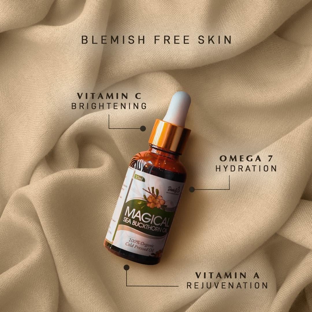 Magical Sea Buckthorn Oil – 100% Organic Cold Pressed Elixir for Clear, Radiant Skin